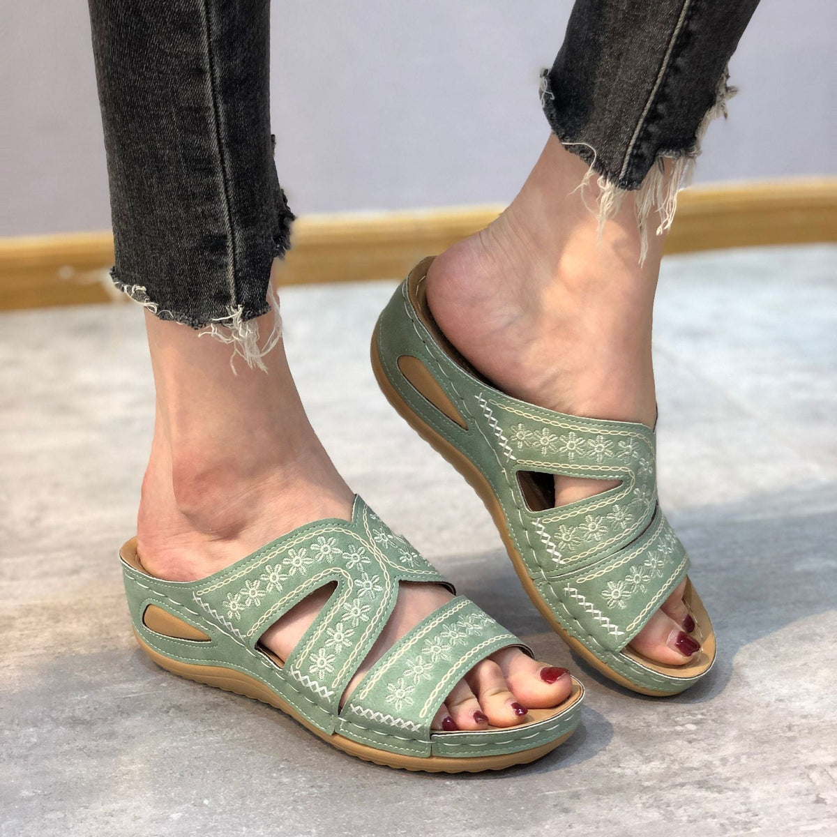 Sandales Orthopédiques Élégantes Emma en Cuir Luxe
