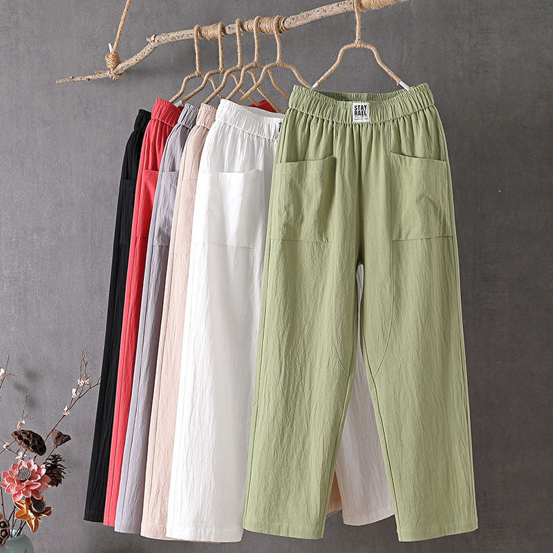 Margriet | Pantalón casual de algodón y cáñamo