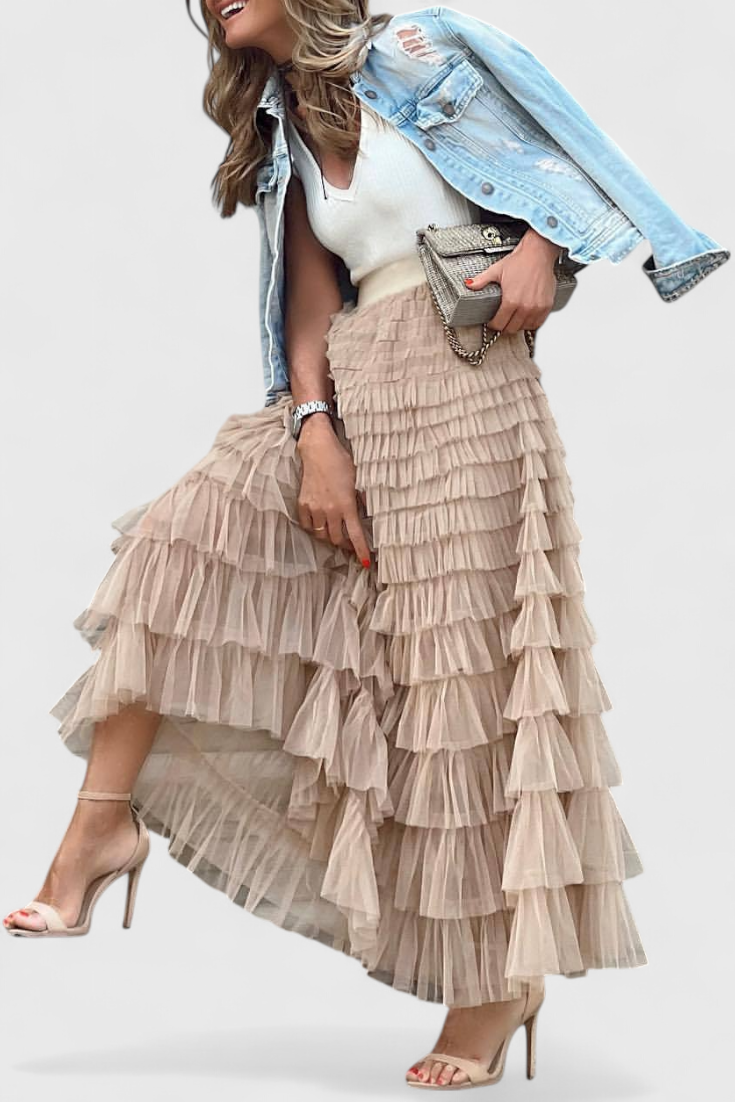 Capucine | Falda larga de tul vintage