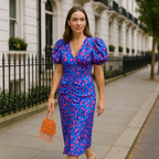 Oranit | Vestido con mangas plisadas