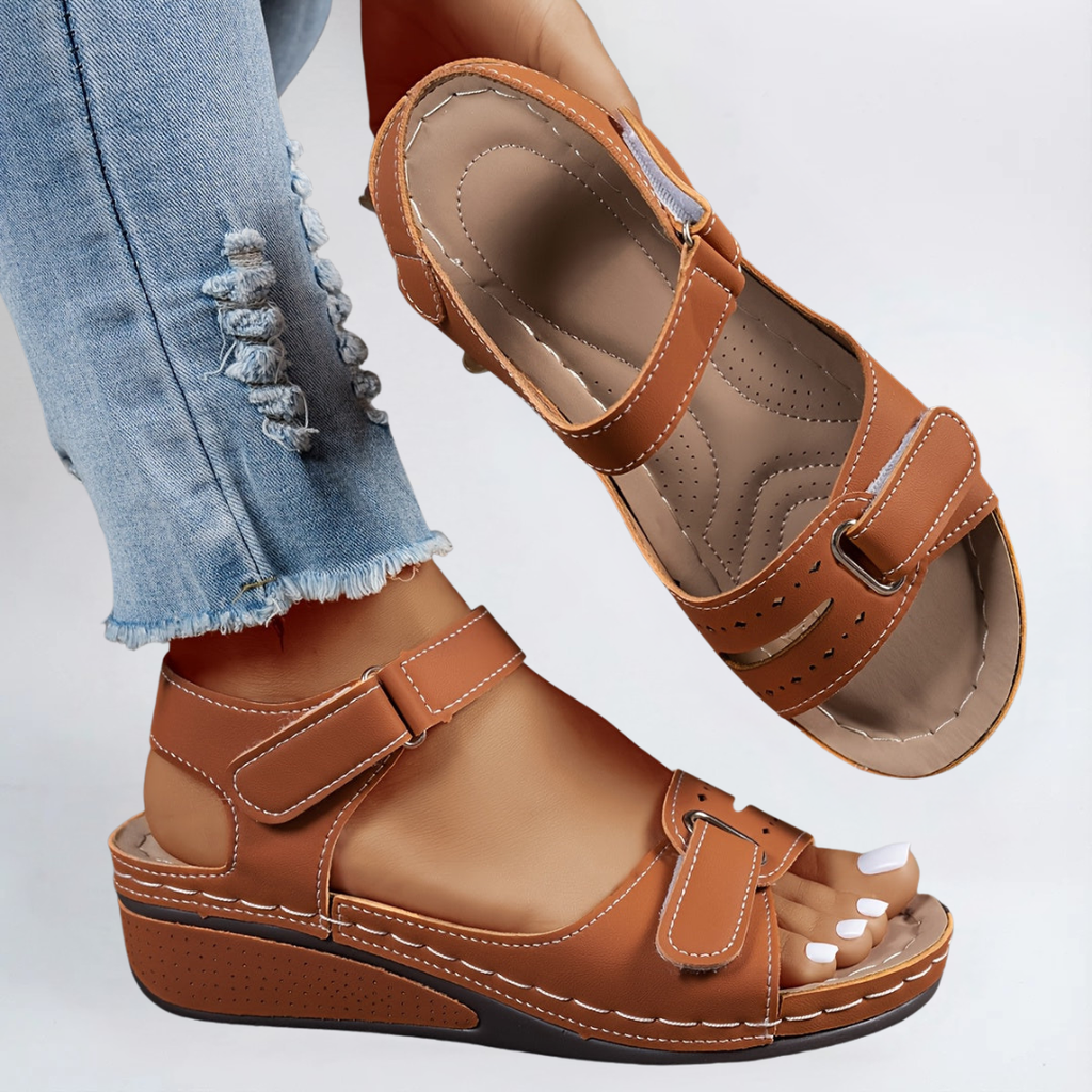 Sandales Flex Orthopédiques Margot en Cuir Élégant et Confortable
