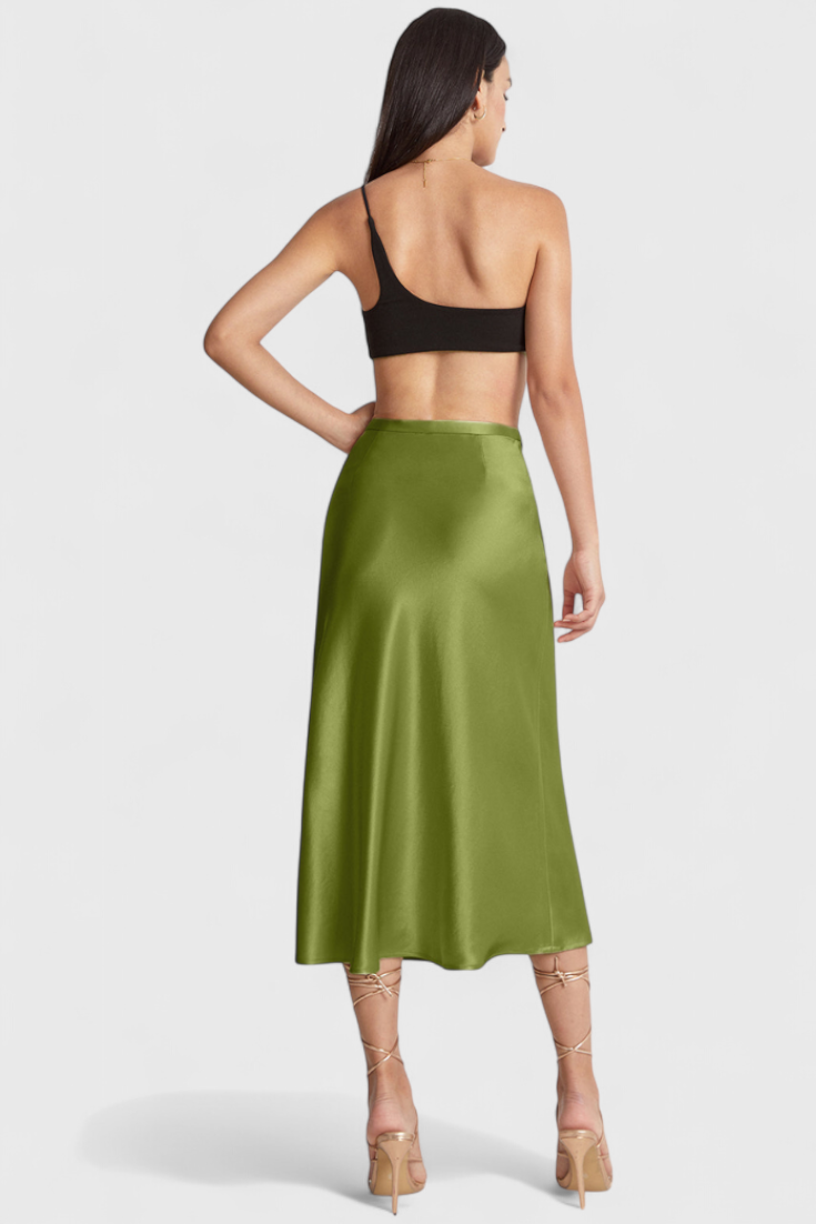 Maxima | Falda midi de cintura alta con brillo