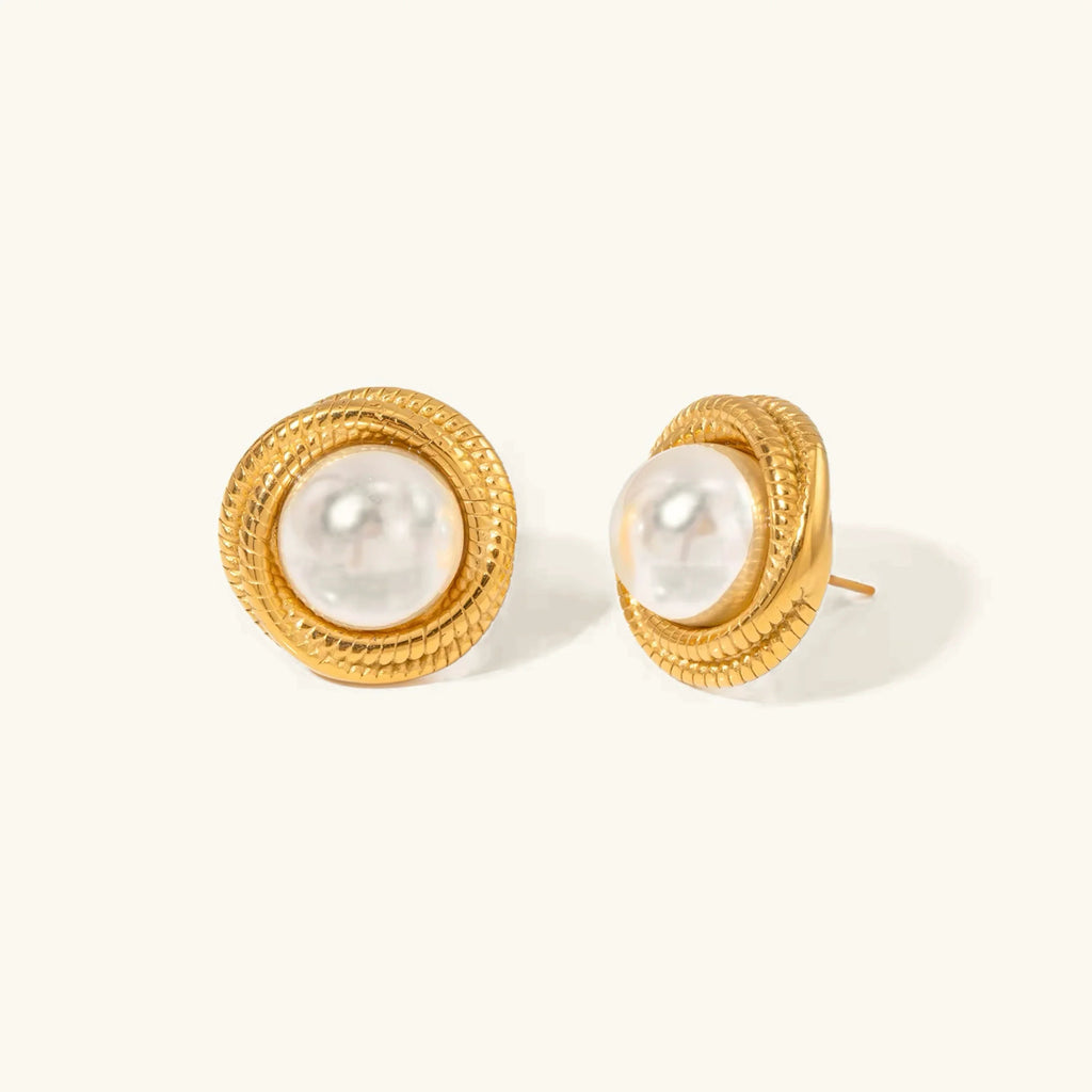 Pendientes Círculo Perlado Aqua