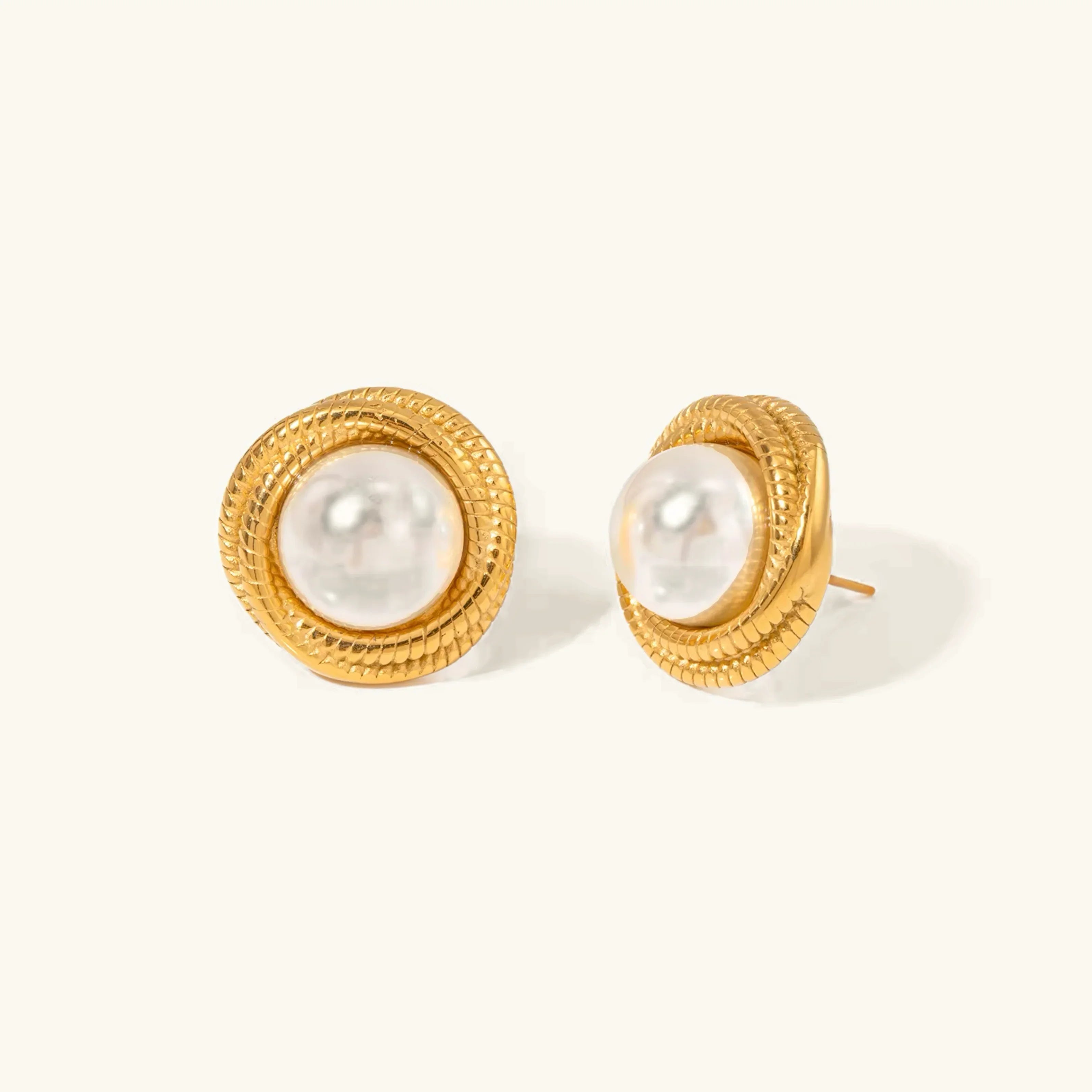 Pendientes Círculo Perlado Aqua