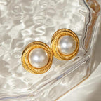 Pendientes Círculo Perlado Aqua
