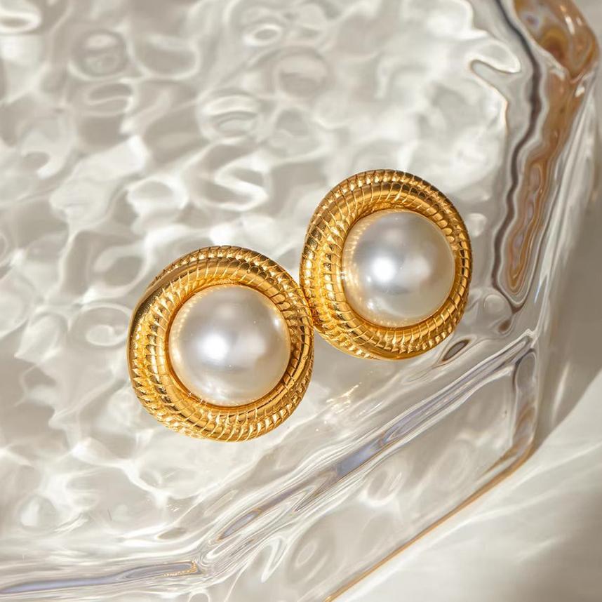 Pendientes Círculo Perlado Aqua