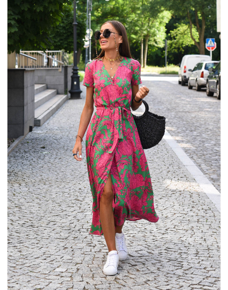 Talia | Vestido floral con escote en V