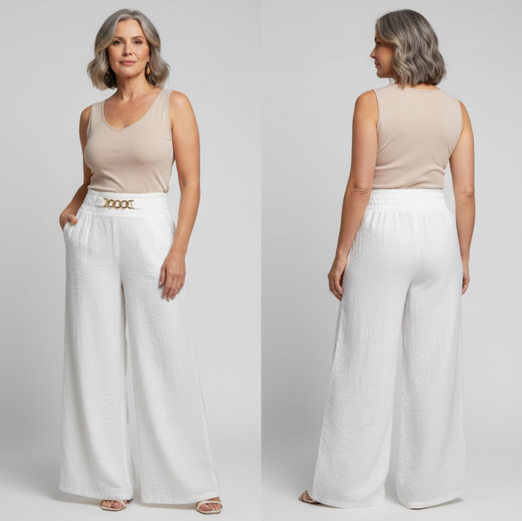 Évelyne | Pantalón ancho de talle alto