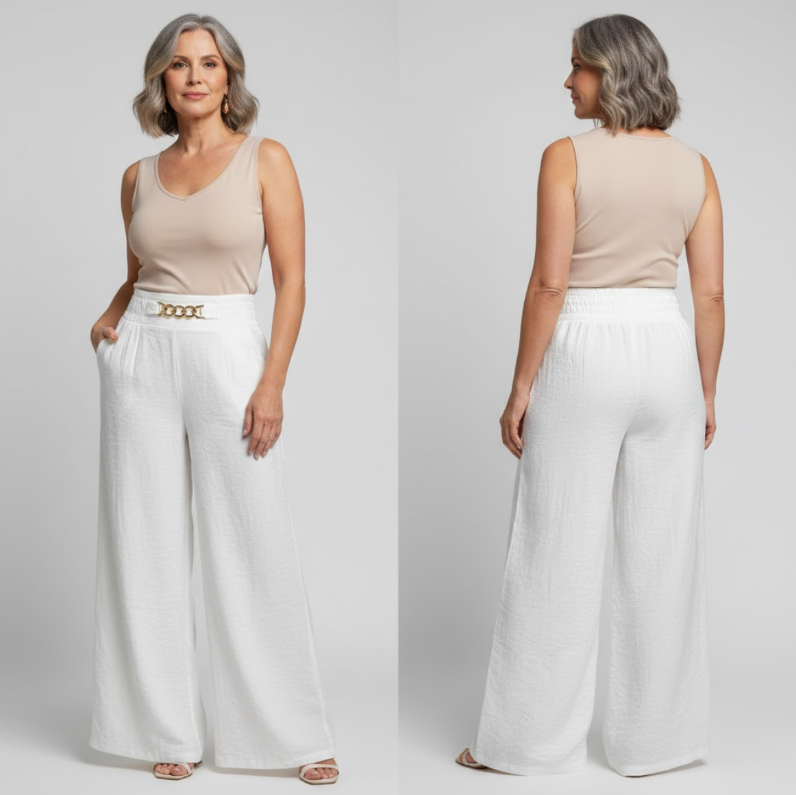 Évelyne | Pantalón ancho de talle alto