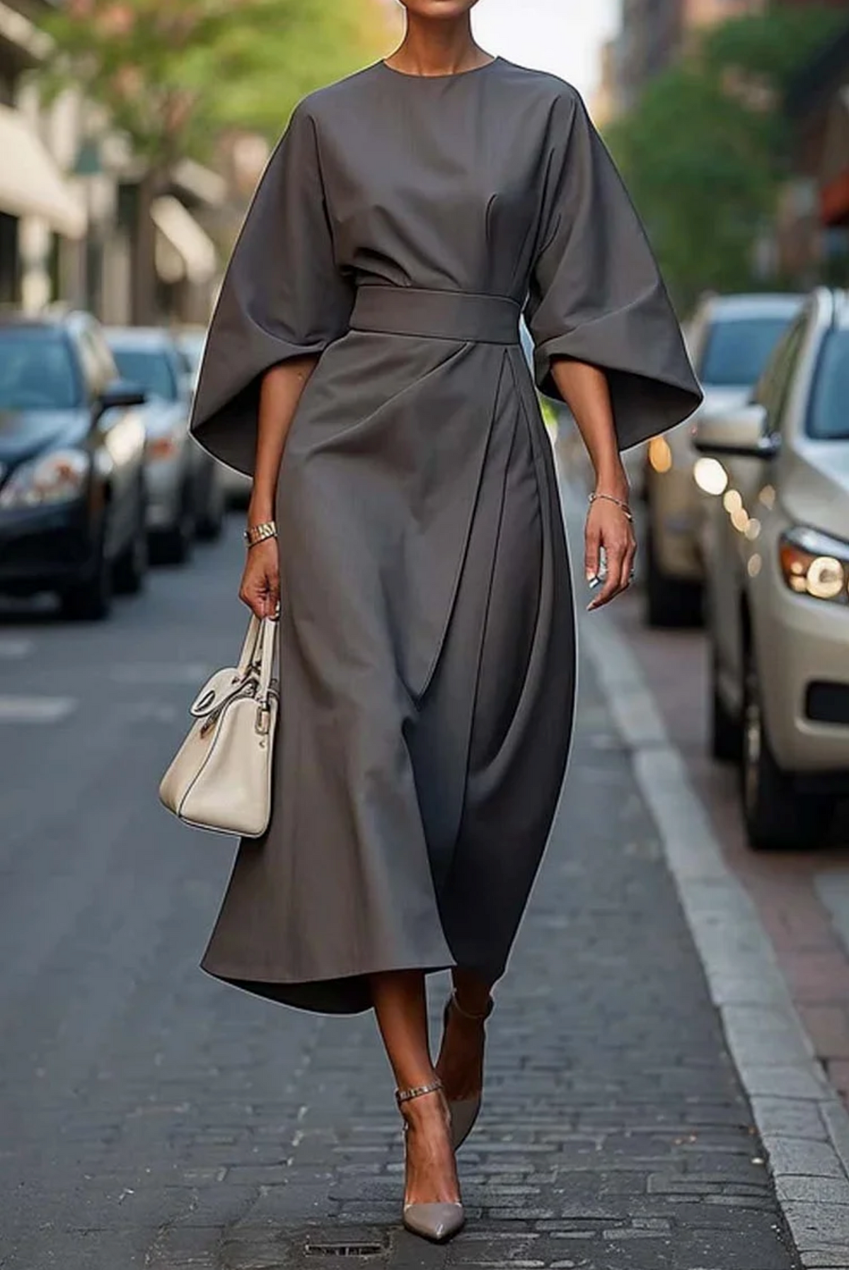 Maya | Vestido con manga de farol