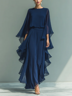 Aurora | Completo Elegante in Chiffon con Volant