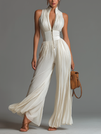 Combinaison Zsófia - Combinaison en chiffon blanc plissé