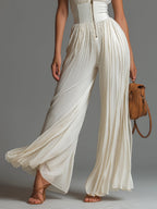 Combinaison Zsófia - Combinaison en chiffon blanc plissé