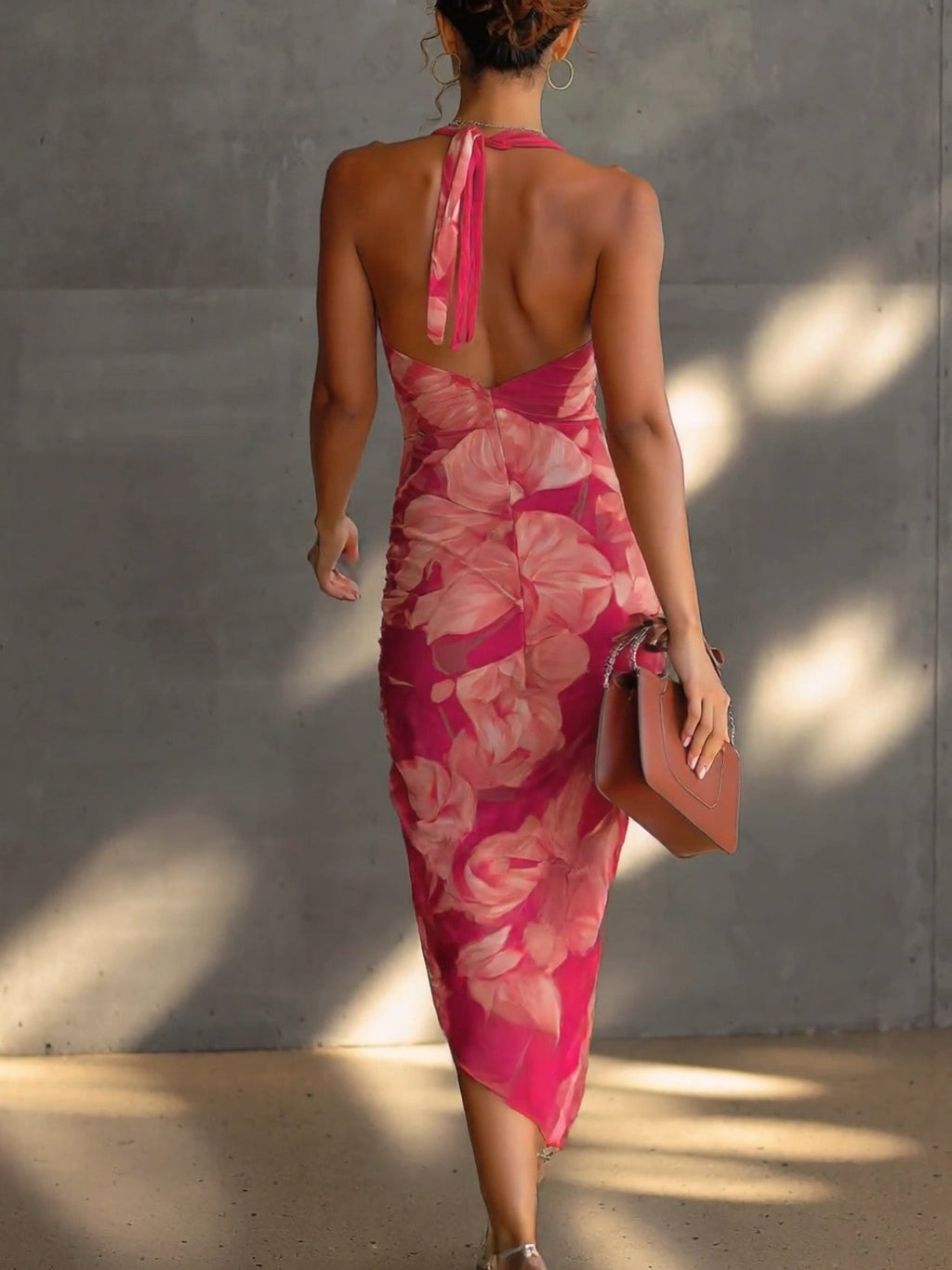 Vestido Bodycon Fucsia Estampado Floral