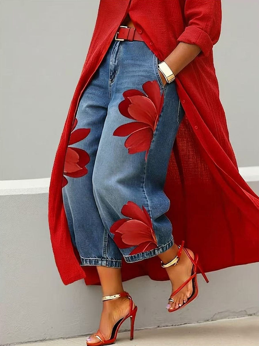 Emma | Vaquero holgado floral