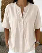 Sabine | Blusa color liso manga corta