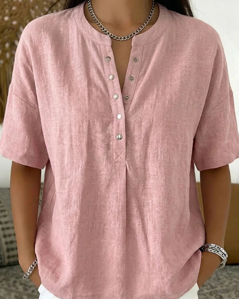 Sabine | Blusa color liso manga corta