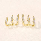 Pendientes Elegantes con Strass de Tres Garras