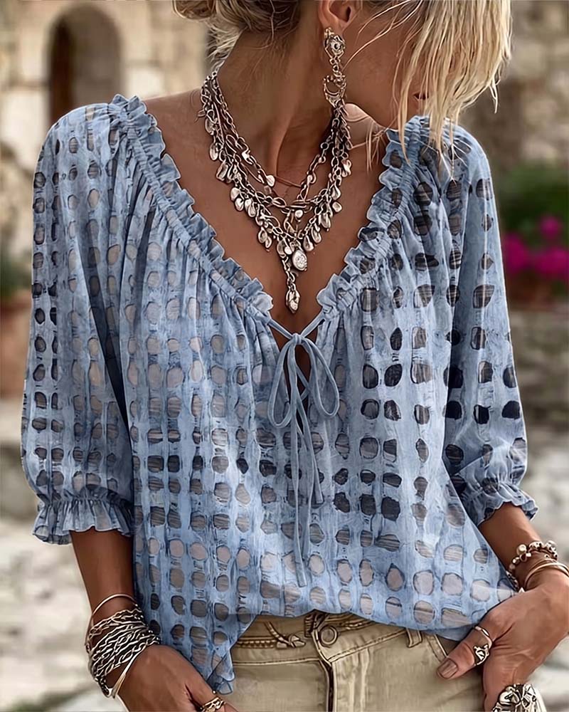 Lena | Blusa de lunares con cordón