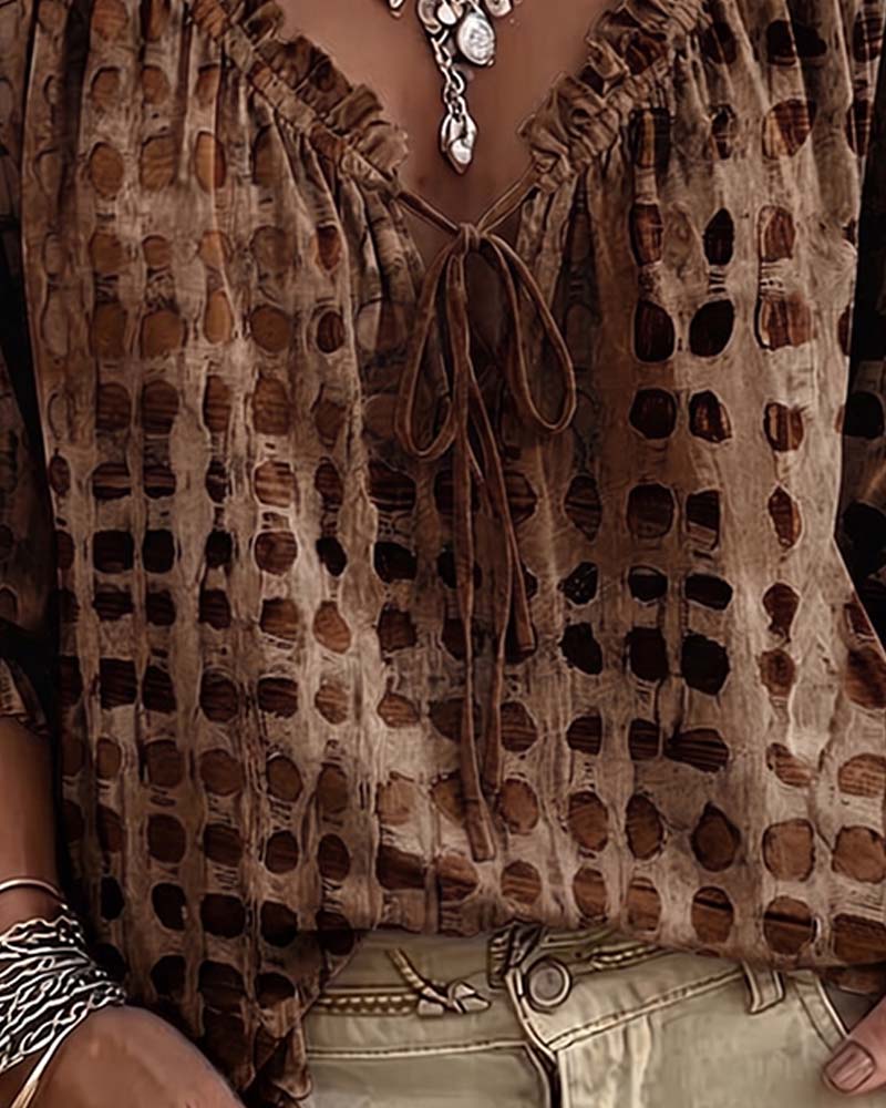 Lena | Blusa de lunares con cordón