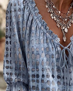 Lena | Blusa de lunares con cordón