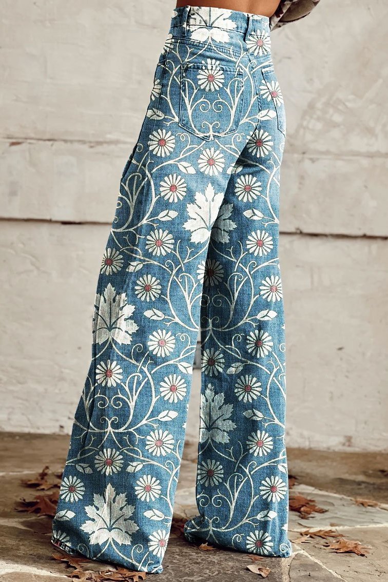 Margherita | Vaquero azul con flores