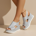 Sandales compensées Maeve en cuir raffiné – Élégance décontractée