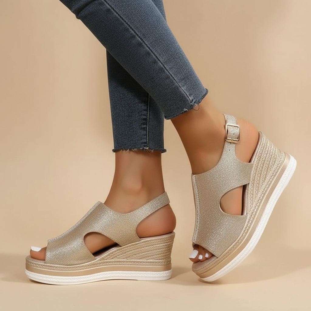 Sandales compensées Maeve en cuir raffiné – Élégance décontractée