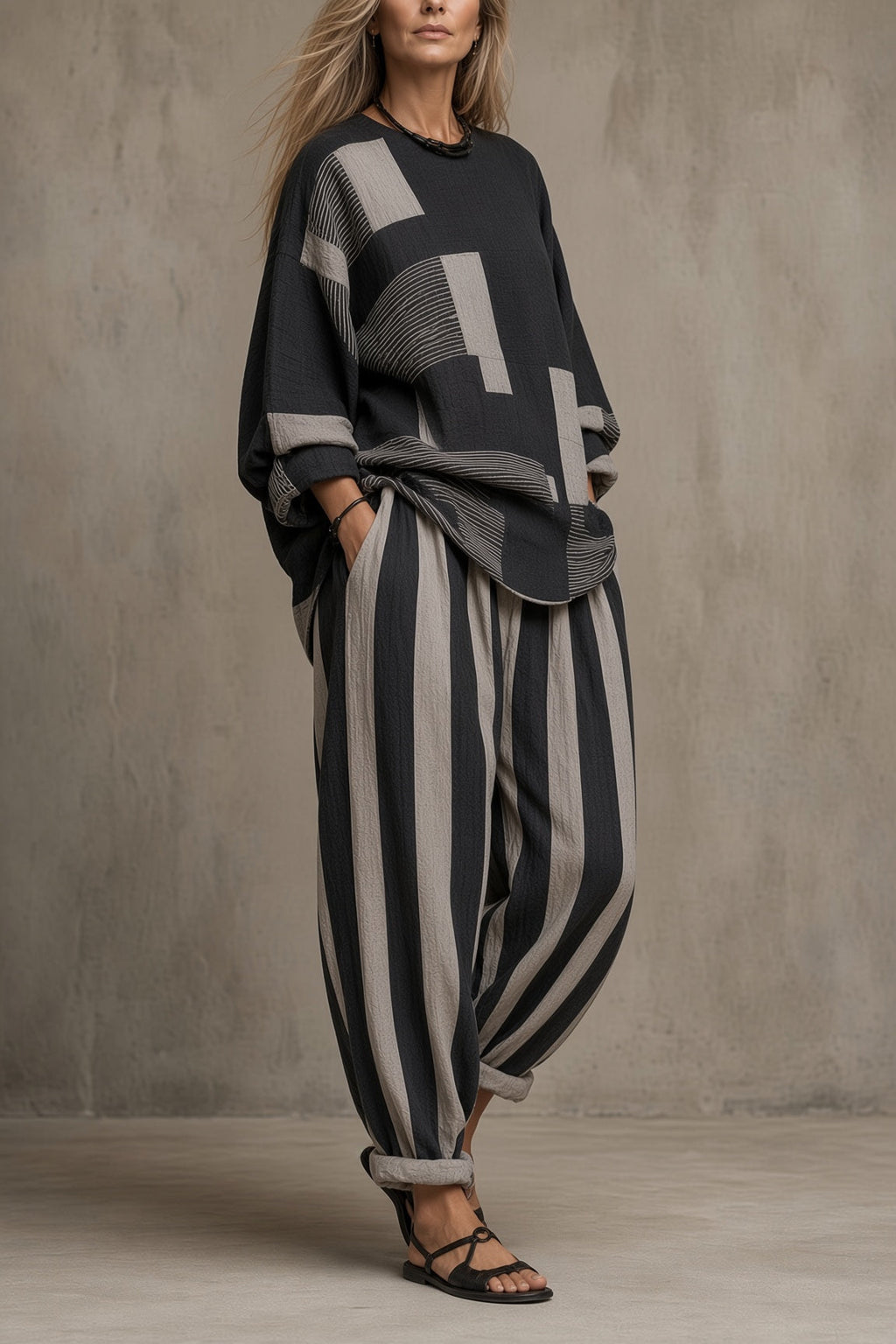 Tessa | Conjunto Oversize a Rayas