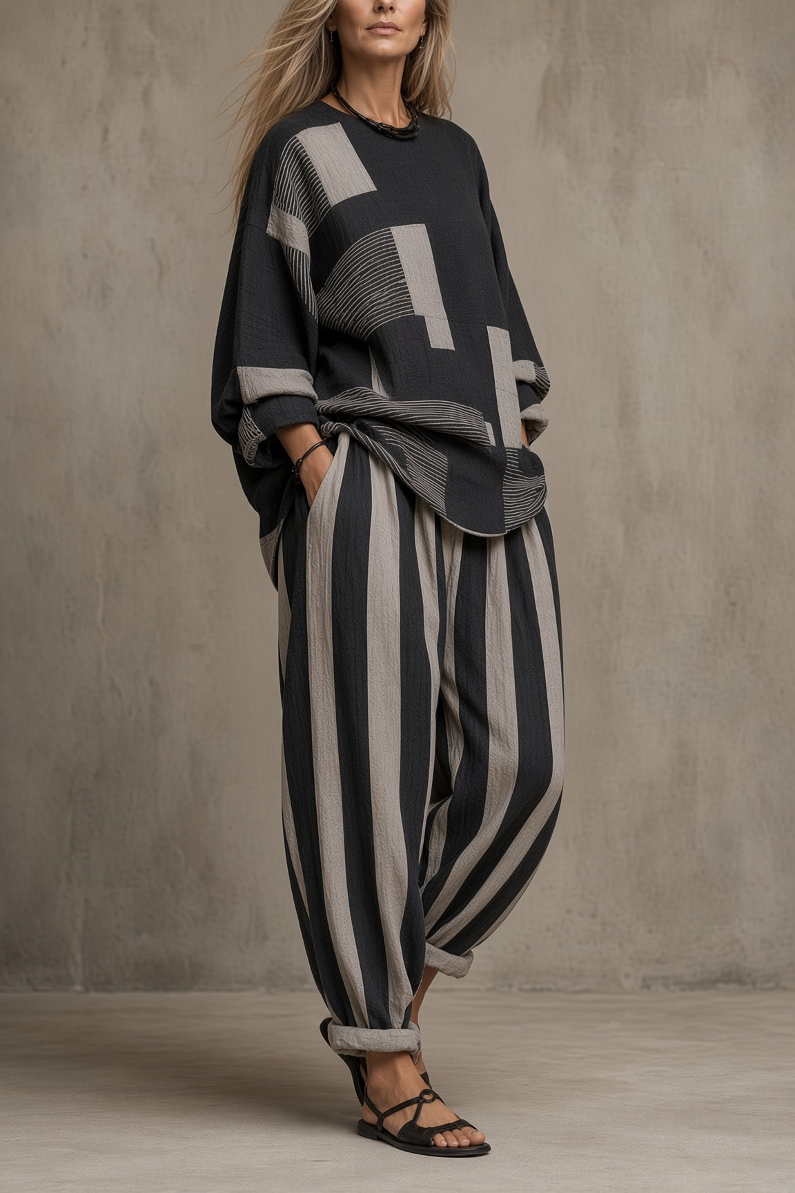 Tessa | Conjunto Oversize a Rayas