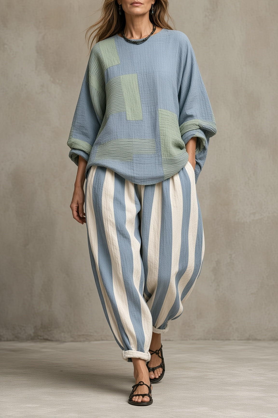 Tessa | Conjunto Oversize a Rayas