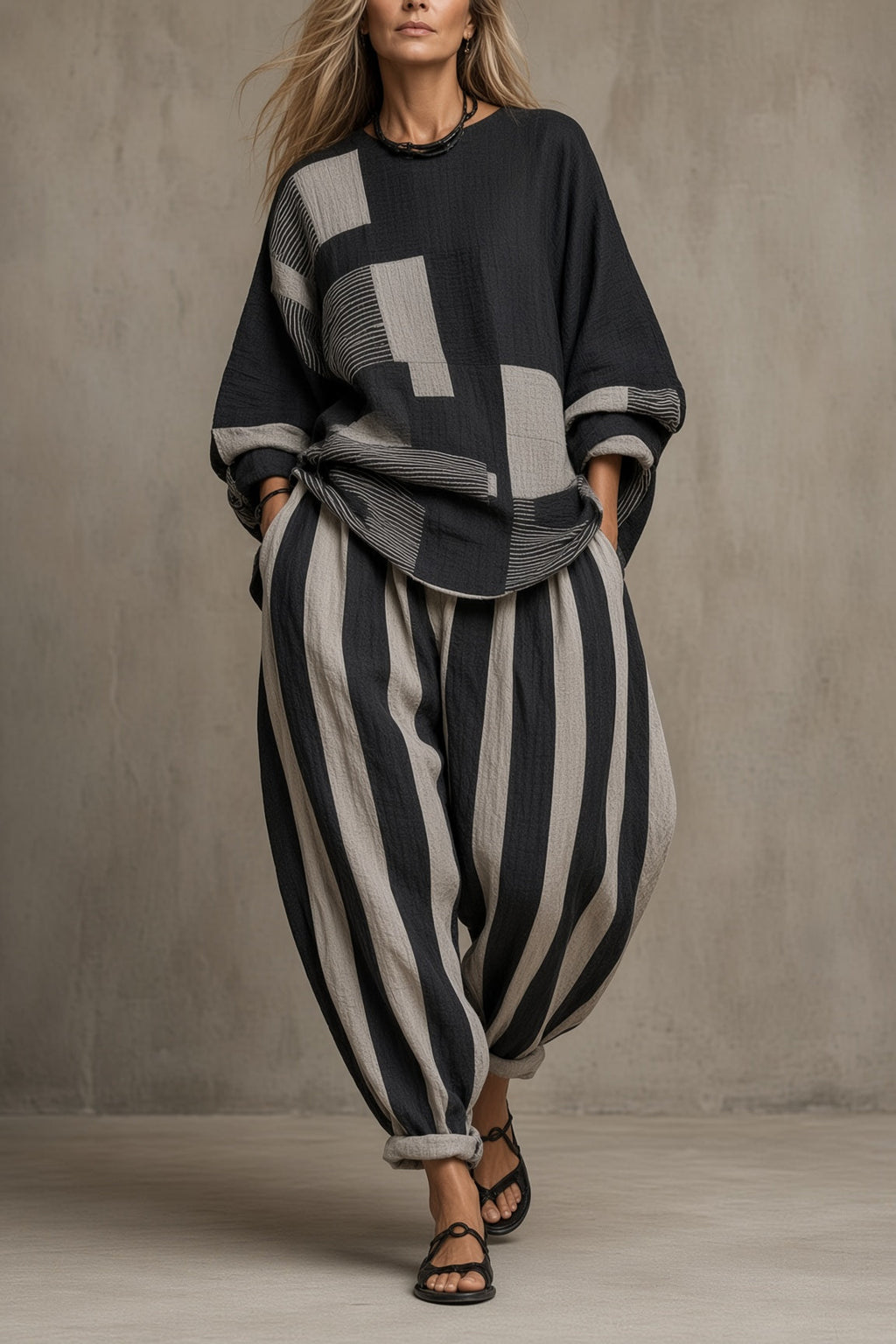 Tessa | Conjunto Oversize a Rayas