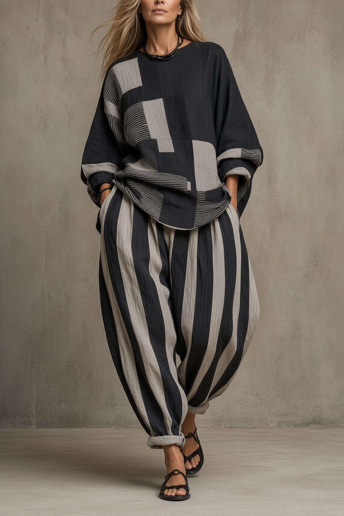 Tessa | Conjunto Oversize a Rayas