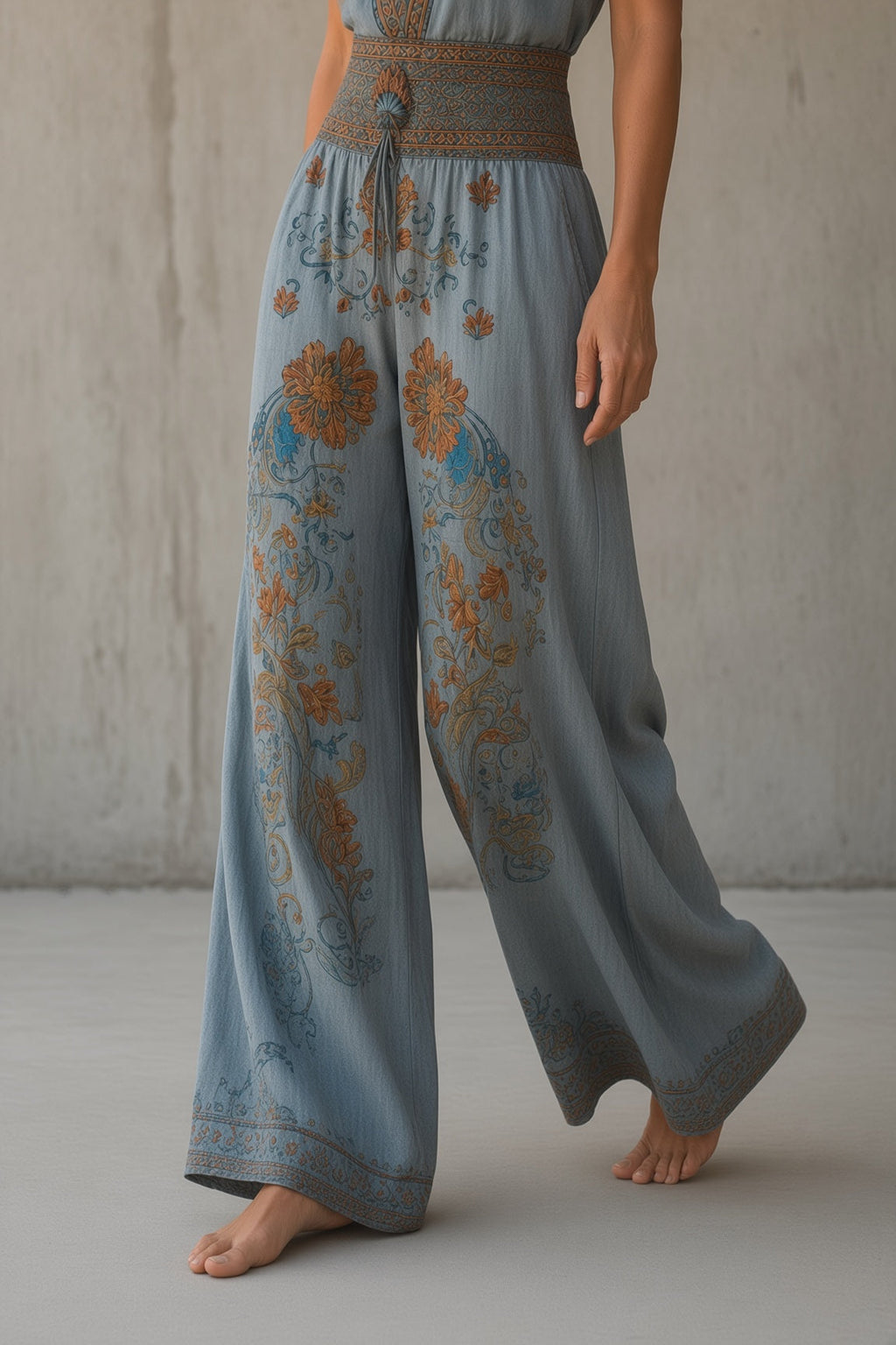 Natalie | Mono Vintage Floral de Pierna Ancha