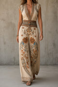 Natalie | Mono Vintage Floral de Pierna Ancha