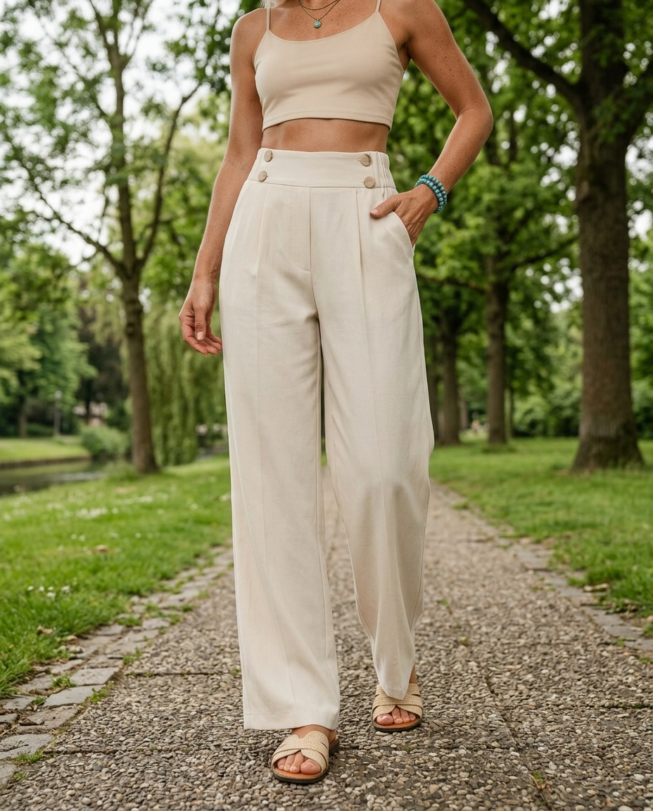 Anita | Pantalón casual recto con detalles