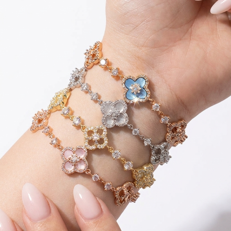 Pulsera Flor Brillante