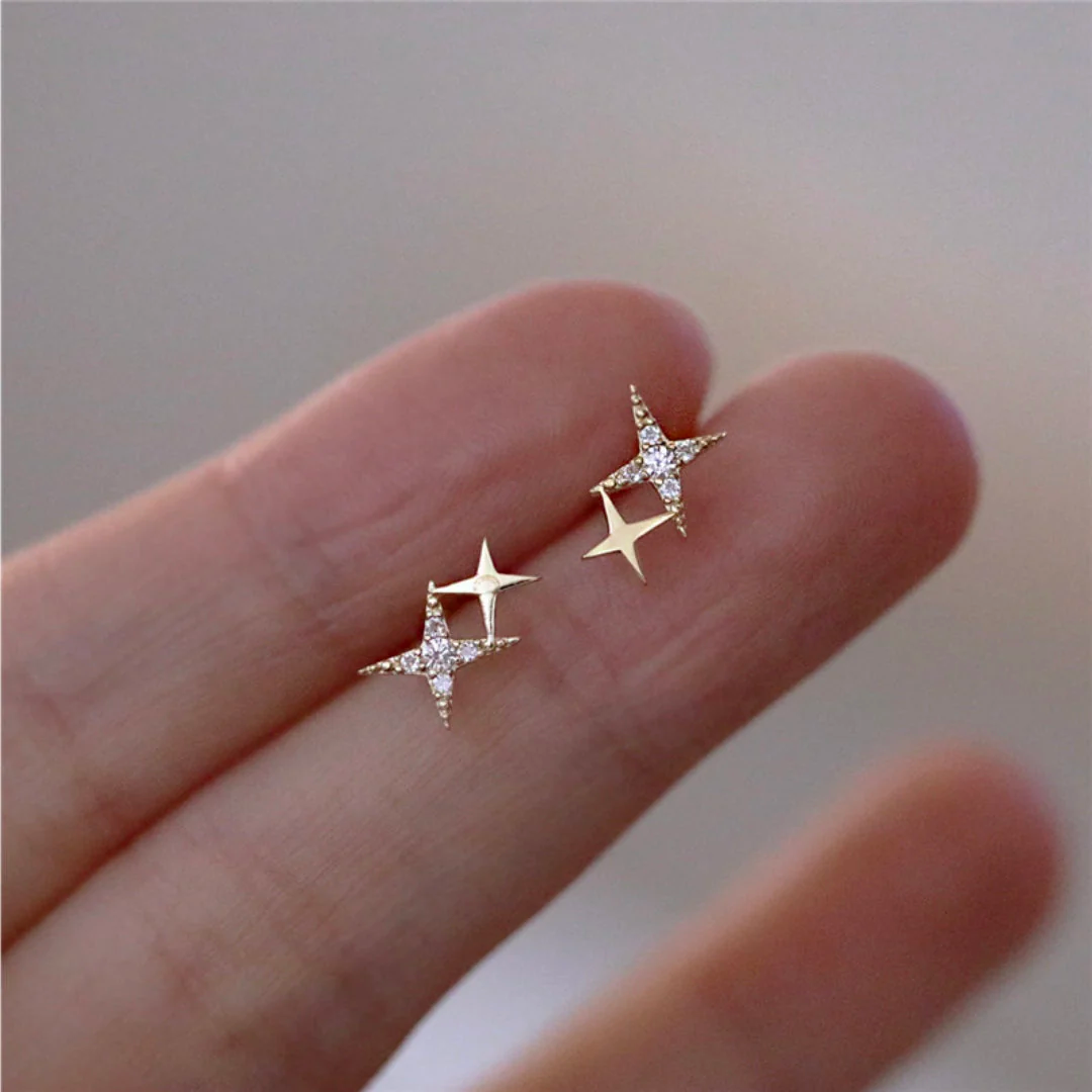 Pendientes Brillantes con Forma de Estrella