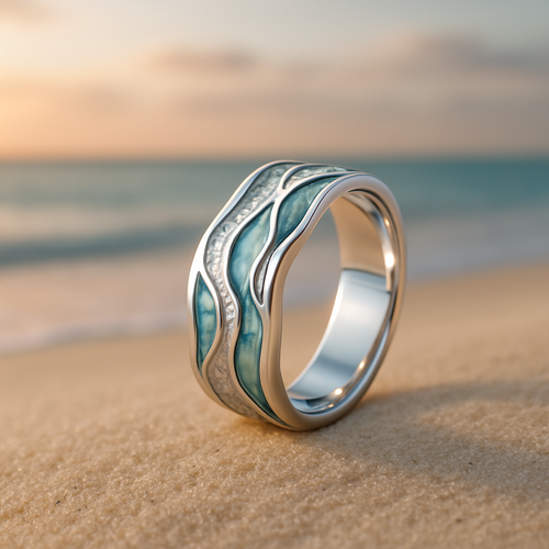 Anello Onde Turchesi in Argento