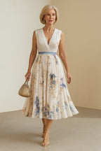 Paz | Vestido maxi plisado floral