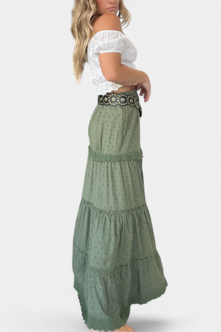 Dola | Falda maxi boho con encaje