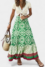 Ethel | Falda maxi estampada con volante