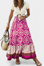 Ethel | Falda maxi estampada con volante