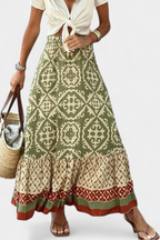 Ethel | Falda maxi estampada con volante