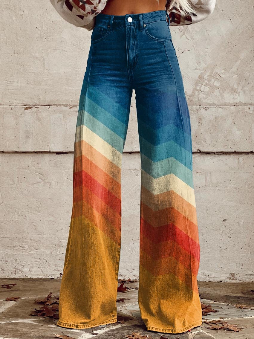 Léa | Vaquero retro degradado zigzag