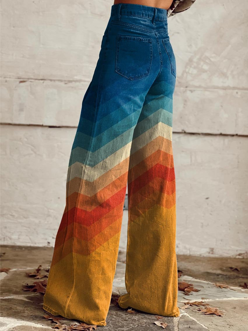 Léa | Vaquero retro degradado zigzag