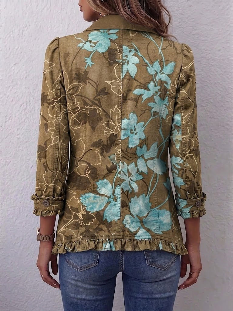 Sundara | Chaqueta Floral Vintage Degradado con Volantes
