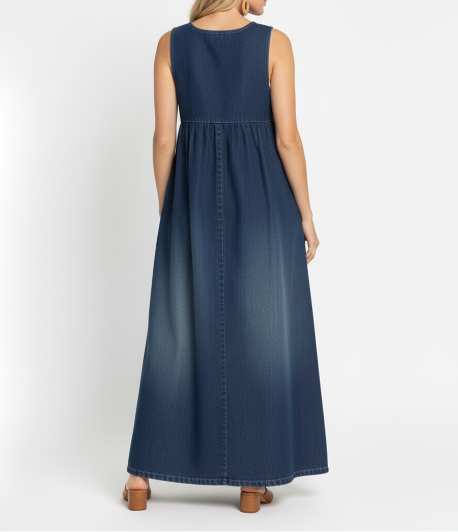 Karen | Vestido Largo Vaquero Vintage Lavado