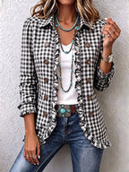 Charlene | Chaqueta de Cuadros Vichy con Volantes
