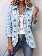 Charlene | Chaqueta de Cuadros Vichy con Volantes